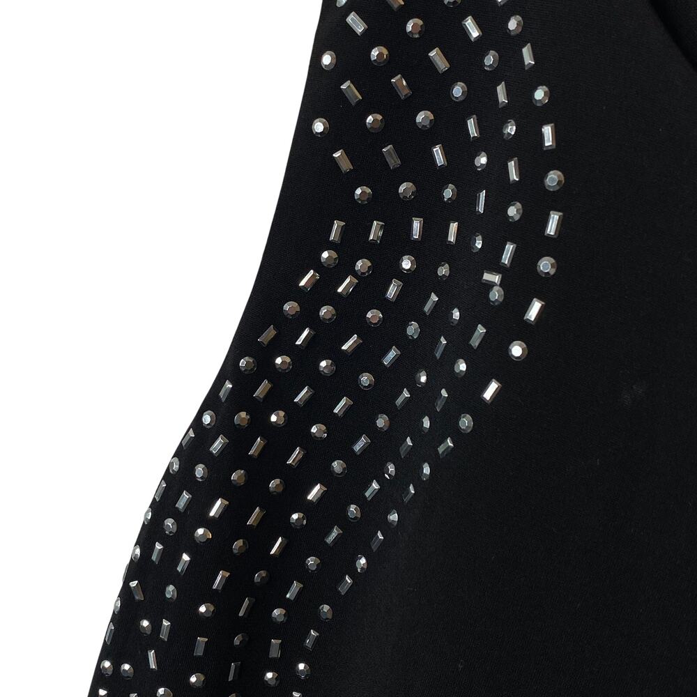 Calvin Klein Black Silver Studded Bodycon Mini Dress Women's 8 Petite 8P NEW - Picture 8 of 12